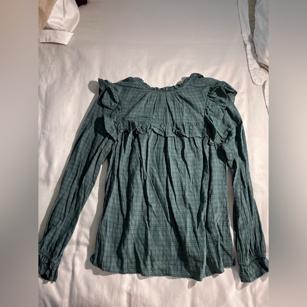 Deep Green Plaid Blouse